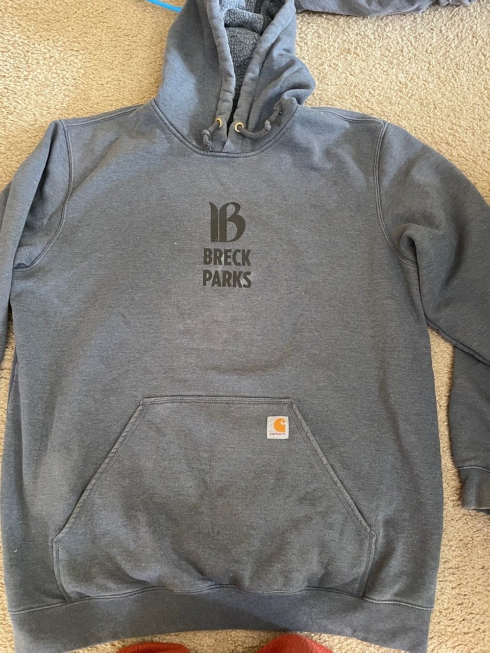 Carhartt Men's Gray Breck Parks Logo Crewneck Hoodie